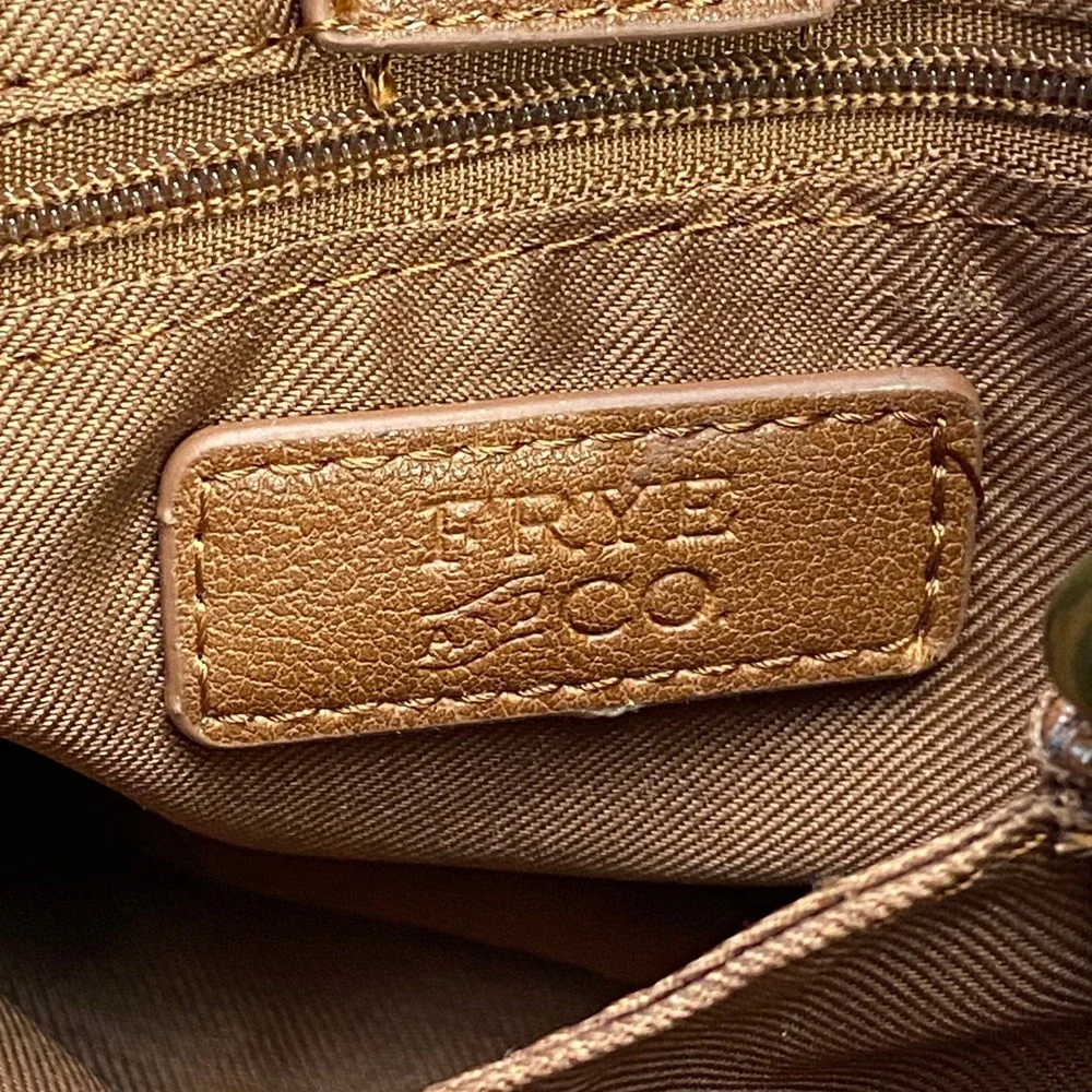 Frye and Co Handbag Cognac Small Brown‎ Crossbody Laser Cut Floral Satchel NWT